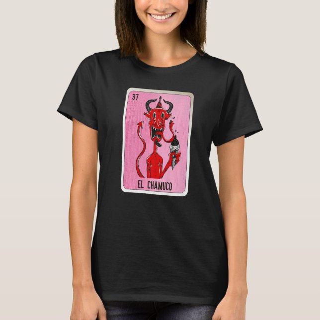 Camiseta Cartas de bingo de jerga mexicana de chamuco 2 (Anverso)