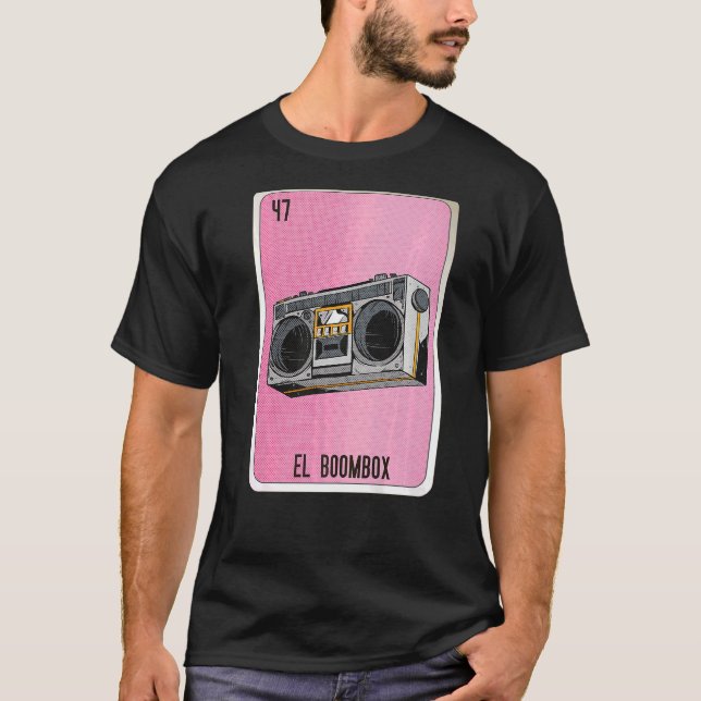 Camiseta Cartas de bingo de jerga mexicana El Boombox (Anverso)