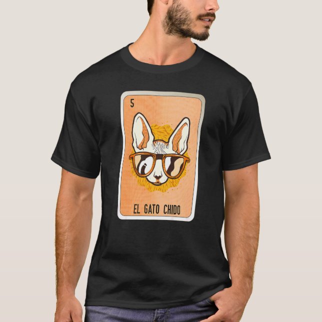 Camiseta Cartas de bingo de jerga mexicana El Gato Chido (Anverso)