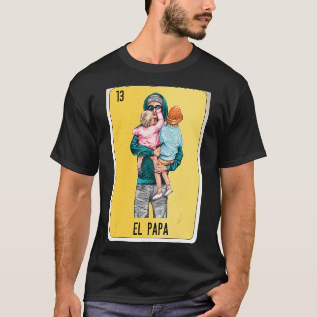 Camiseta Cartas de bingo de jerga mexicana El Papa (Anverso)