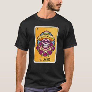 Camiseta Cartas de bingo de la jerga mexicana de La cráneo