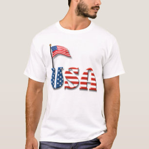 Camiseta Cartas de Estados Unidos y bandera estadounidense