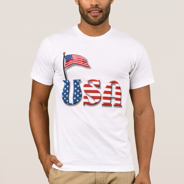 Camiseta Cartas de Estados Unidos y bandera estadounidense (Anverso)