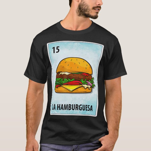 Camiseta Cartas de Hamburguesa Mexicana La Hamburguesa (Anverso)