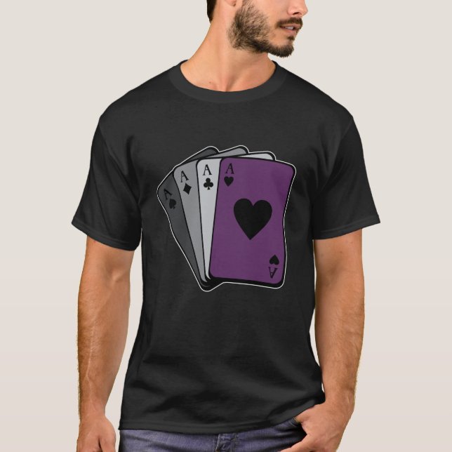 Camiseta Cartas De Juego As De Espadas Bandera Asexual Rega (Anverso)