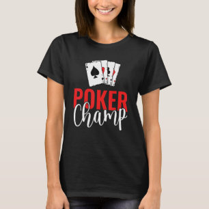 Camiseta Cartas de juego de campeón de póquer