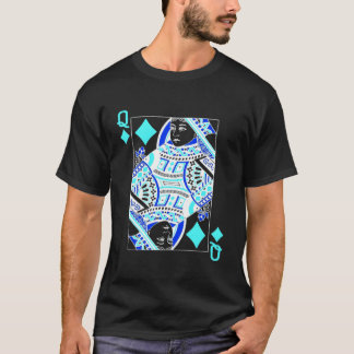 Camiseta Cartas De Juego De Poker Reina De Color Negativo D