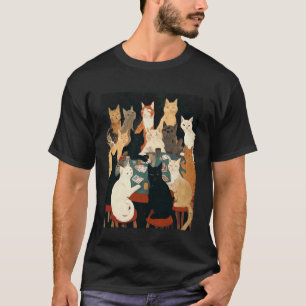 Camiseta Cartas de Juego Pop Art Apuestas Gatos Jugando Póq