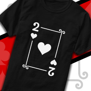 Camiseta Cartas de juego Rastrean dos cartas 2 de corazón
