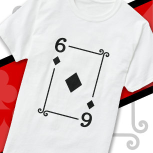 Camiseta Cartas de juego Rastreo 6 Diamantes Tarjeta Seis