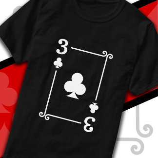 Camiseta Cartas de juego Ropa 3 Clubs Tarjeta Tres Tarjeta