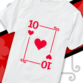 Camiseta Cartas de Jugar Costume Diez Tarjeta 10 de Corazon