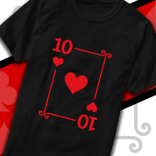 Camiseta Cartas de Jugar Costume Diez Tarjeta 10 de Corazon