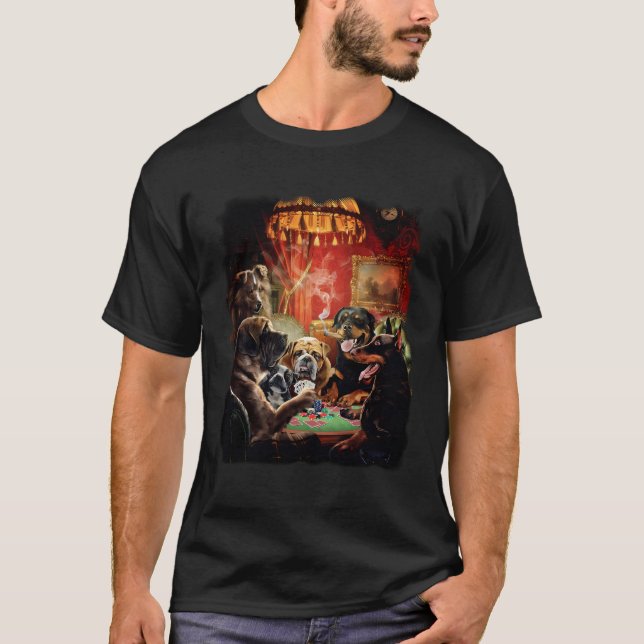 Camiseta Cartas de póquer de juego de perros (Anverso)
