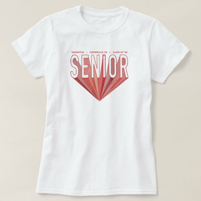 Camiseta Cartas de radiación superiores de Red Pencil Sketc (Diseño del anverso)