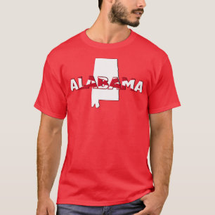 Camiseta Cartas estatales coloreadas de Alabama