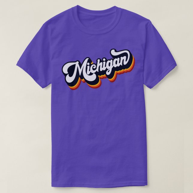 Camiseta Cartas retro 70 en Michigan (Diseño del anverso)