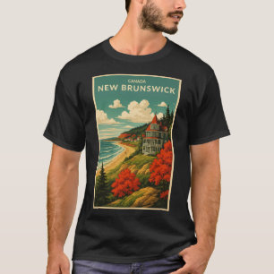 Camiseta Cartel antiguo de turismo de Nuevo Brunswick Canad