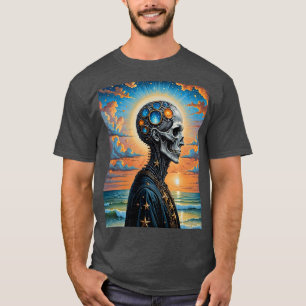 Camiseta Cartel de Arte Celestial Skeleton Sunset
