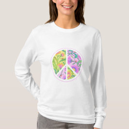 Camiseta Cartel de Aster Floral Peace con Lady Bugs