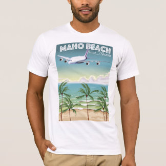 Camiseta Cartel de avión de Maho Beach Saint Martin