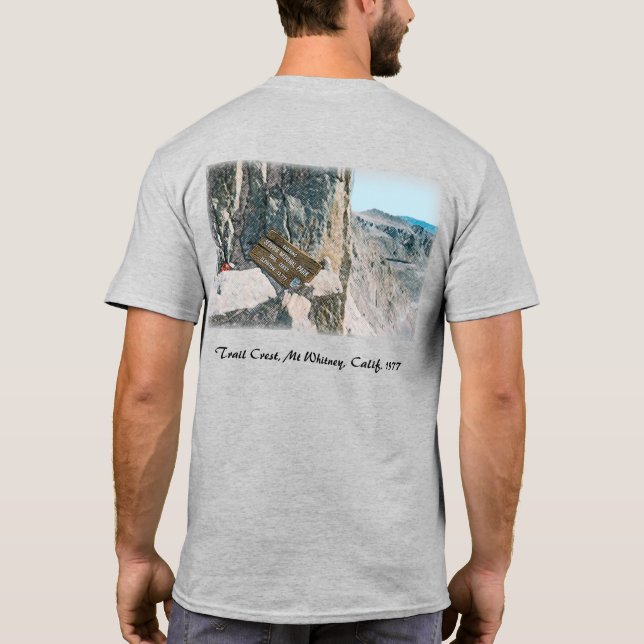 Camiseta Cartel de Escudo de Sendero Retro, Mt Whitney, Cal (Reverso)