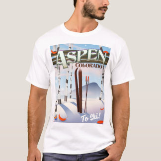 Camiseta Cartel de esquí al estilo vintage de Aspen Colorad