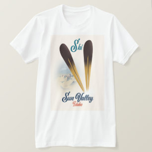 Camiseta Cartel de esquí al estilo vintage de Sun Valley Id