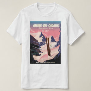 Camiseta Cartel de esquí de AURIS-EN-OISANS Francia