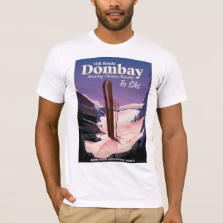 Camiseta Cartel de esquí de Dombay, República de Karachay-C