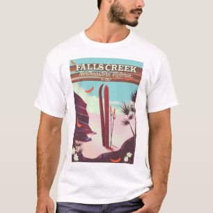 Camiseta Cartel de esquí de Falls Creek, noreste de Austral
