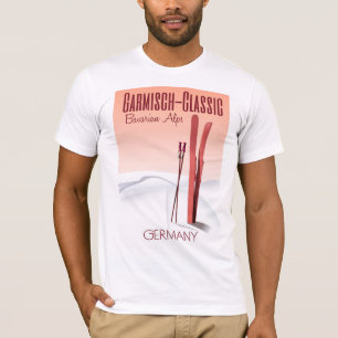 Camiseta Cartel de esquí de Garmisch Classic, Alpes bávaros