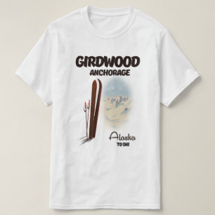 Camiseta Cartel de esquí de Girdwood anchorage Alaska