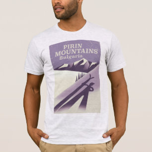 Camiseta Cartel de esquí de las montañas Pirin Bulgaria