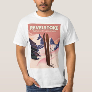 Camiseta Cartel de esquí de Revelstoke Columbia Británica,