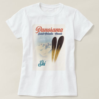 Camiseta Cartel de esquí Panorama Columbia Británica Canadá