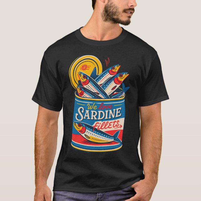 Camiseta Cartel de filetes de sardinas (Anverso)