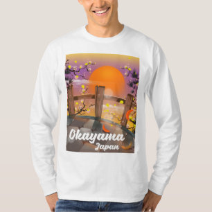 Camiseta Cartel de flor japonesa de Okayama.