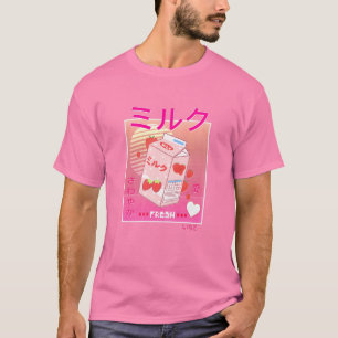 Camiseta Cártel de fresa de mujeres Kawaii Aestheti rosa