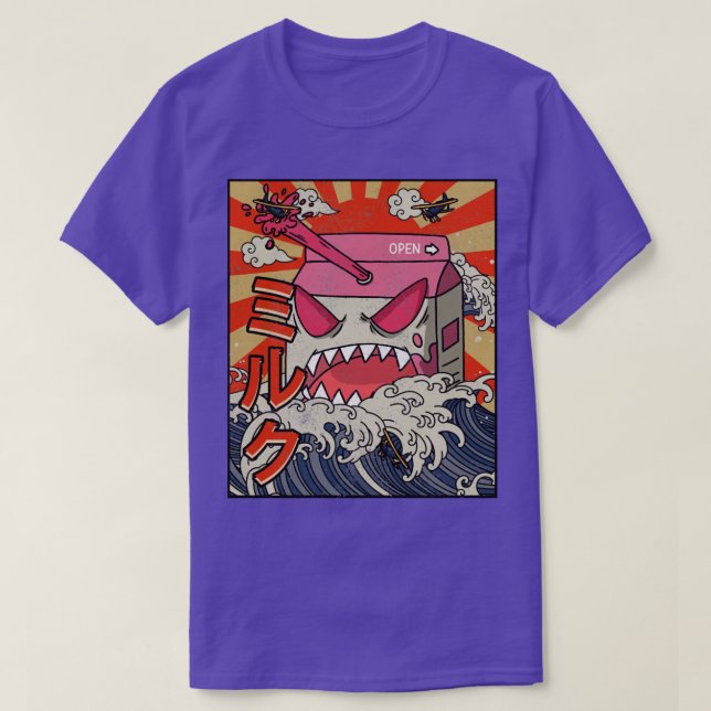 Camiseta Cártel de fresa Kaiju Gran Ola de Kanaga (Diseño del anverso)