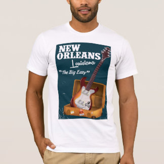 Camiseta cartel de guitarra eléctrica de Nueva Orleans Luis