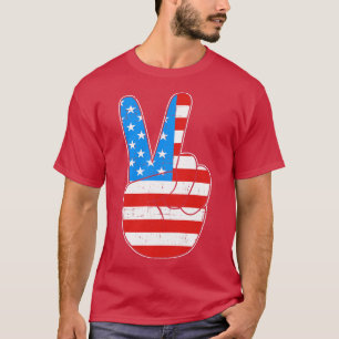 Camiseta Cartel de la mano de paz con USA American para el 