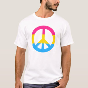 Camiseta Cartel de la paz de la bandera pansexualidad camis