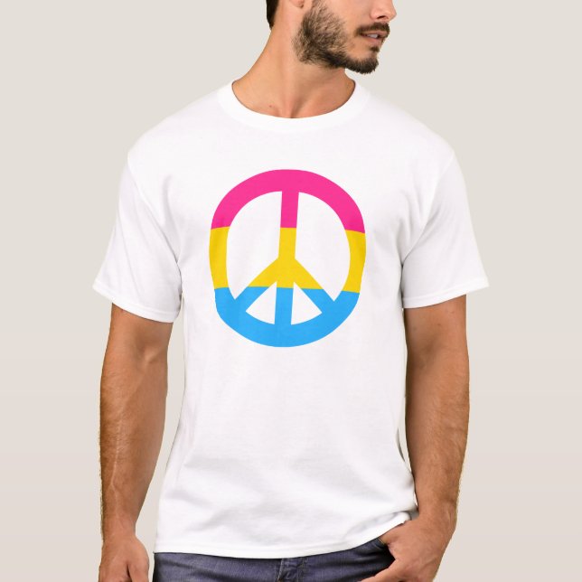 Camiseta Cartel de la paz de la bandera pansexualidad camis (Anverso)