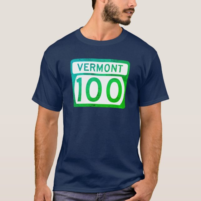 Camiseta Cartel de la ruta Vermont 100 (capeado) (Anverso)