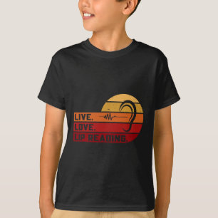 Camiseta Cartel de lectura de labios de lenguaje de señas A