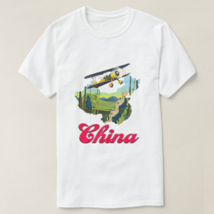 Camiseta cartel de mapa de viaje a China
