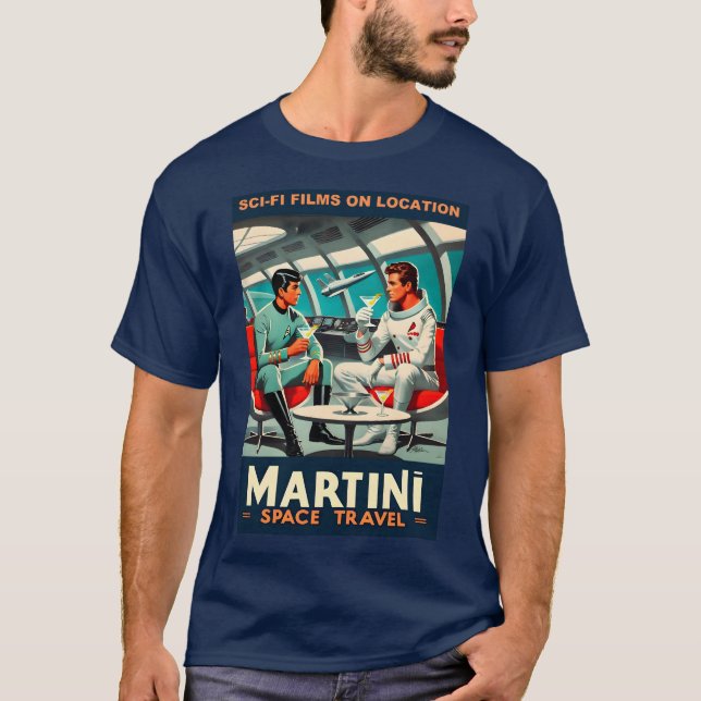 Camiseta Cartel de Martini Space Travel sobre películas de  (Anverso)
