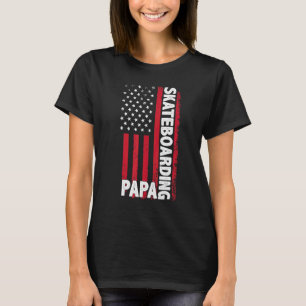 Camiseta Cartel de patinaje Papa norteamericano bandera Día