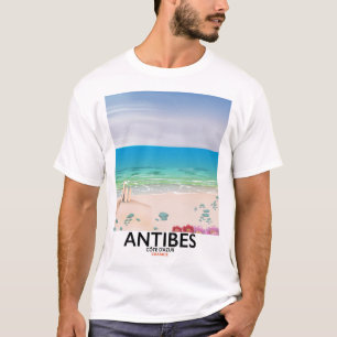 Camiseta Cartel de playa de Antibes Francia